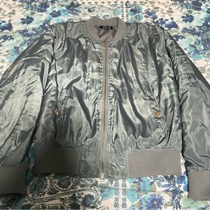 36 Point 5 Metallic Green Bomber Jacket